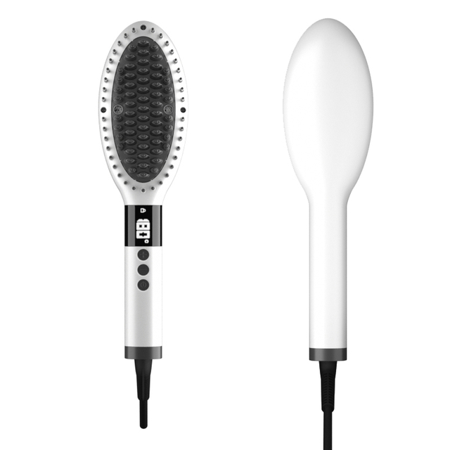 2 in 1 Magic Electric Negative Ions Lcd Hair Straightener Brush