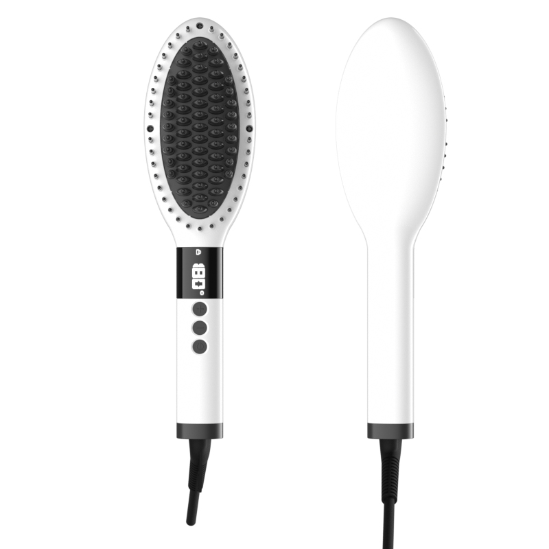 Professional Portable Ceramic Electric Led Hair Straightener Brush