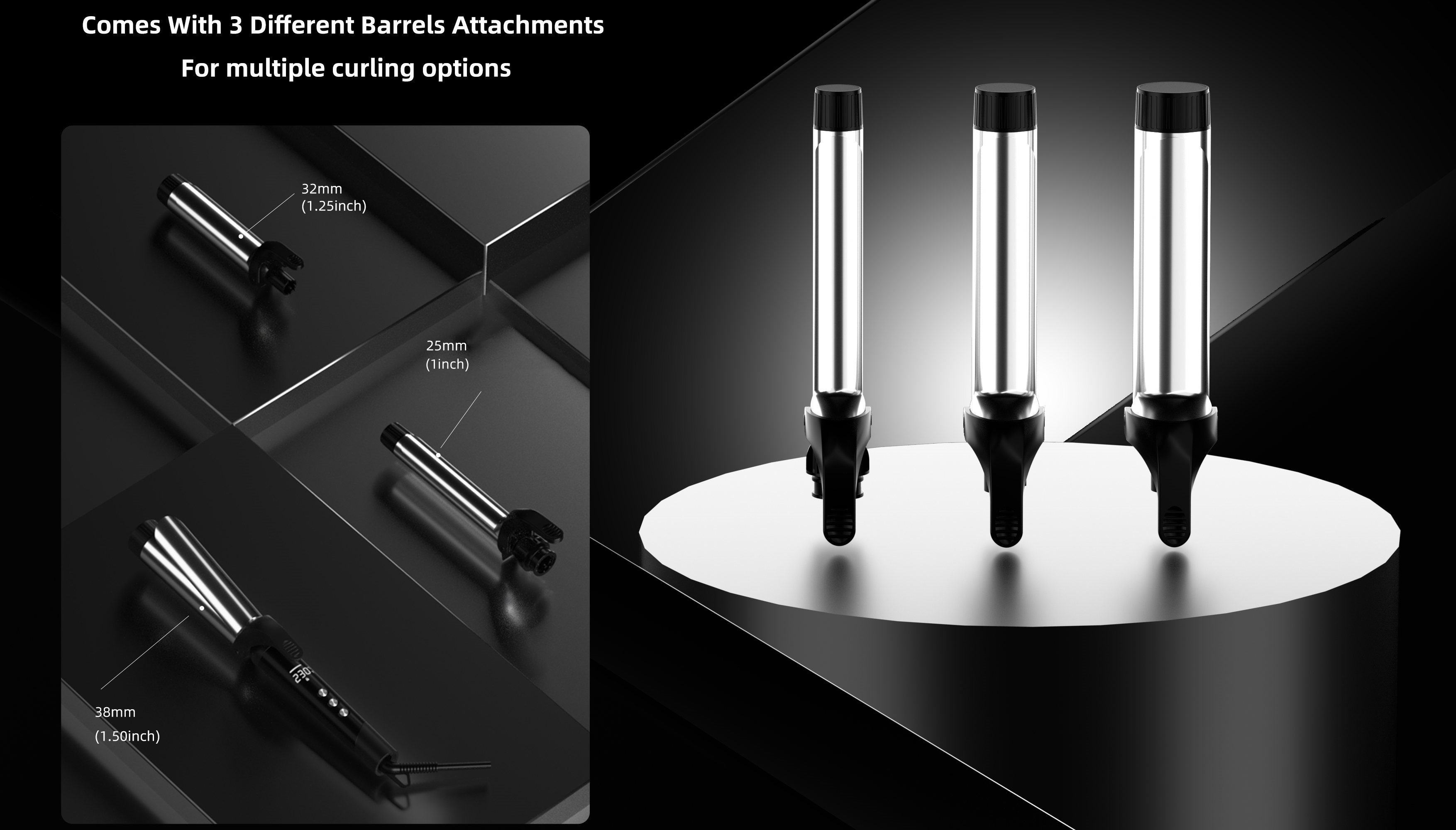 3 barrels hair curling wand