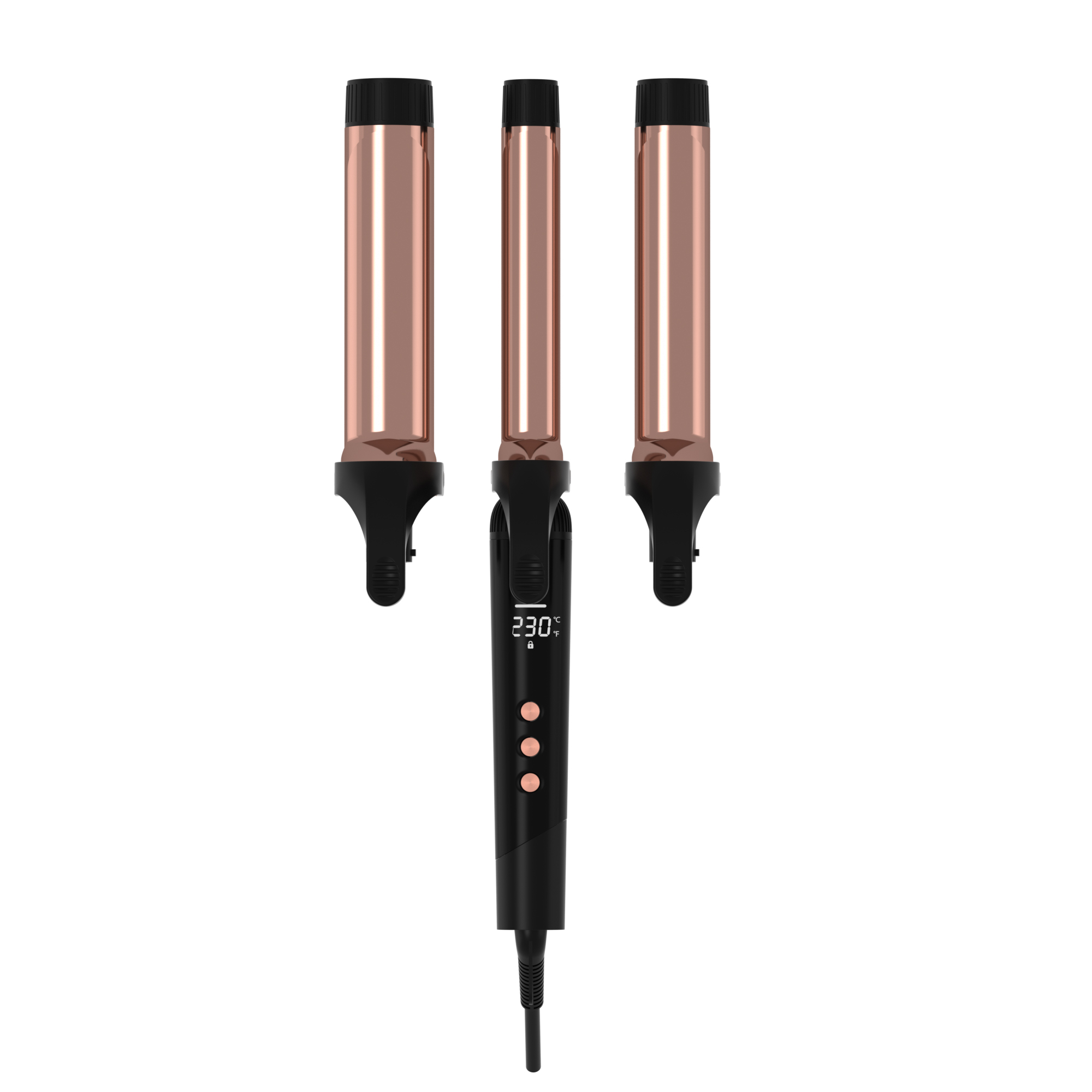 High Quality Titanium Barrel Beach Waver Ceramic Golden Clip Hair Curler
