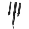 Mini Portable Digtal Ceramic Beach Wave 3 Barrels Hair Curling Wand