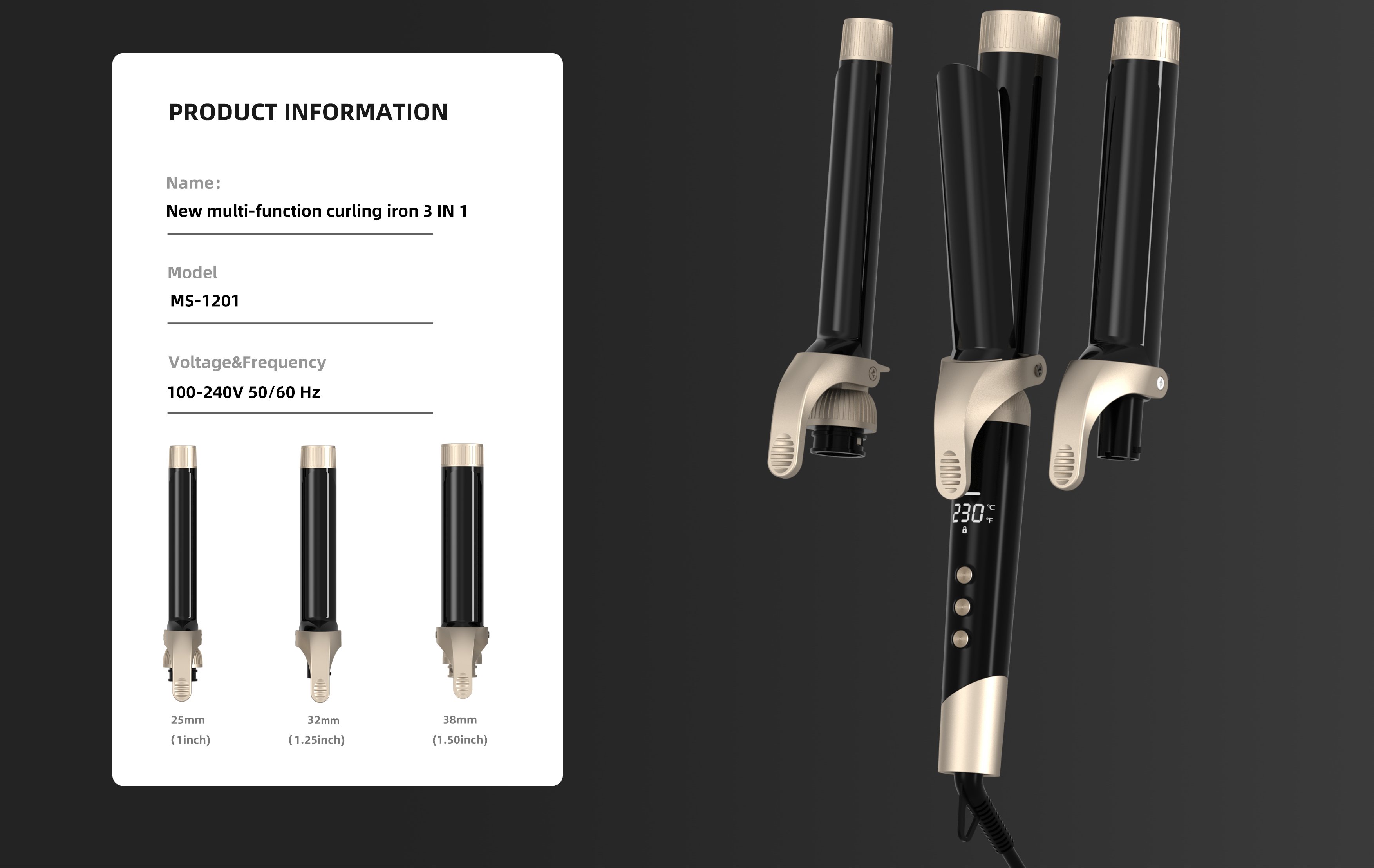 professional hair curling iron