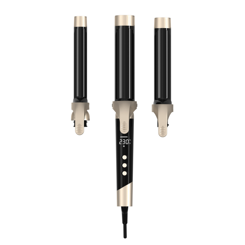 3 Tube Ceramic Infrared Electric Ionic Wave Hair Curler Wand with Clip