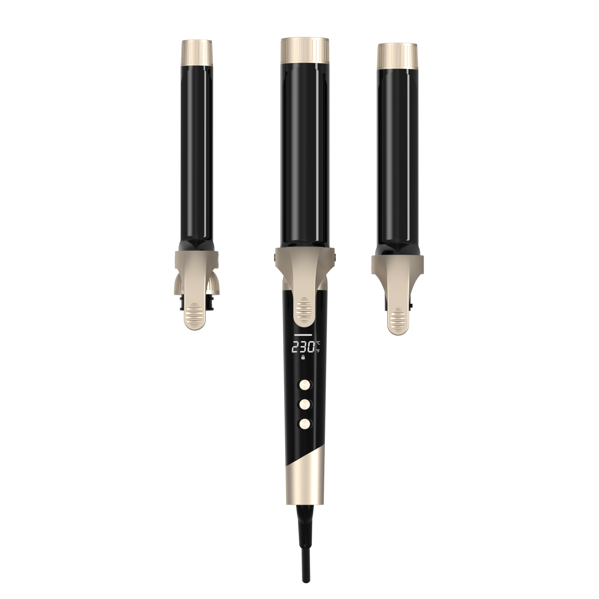 3 Tube Ceramic Infrared Electric Ionic Wave Hair Curler Wand with Clip