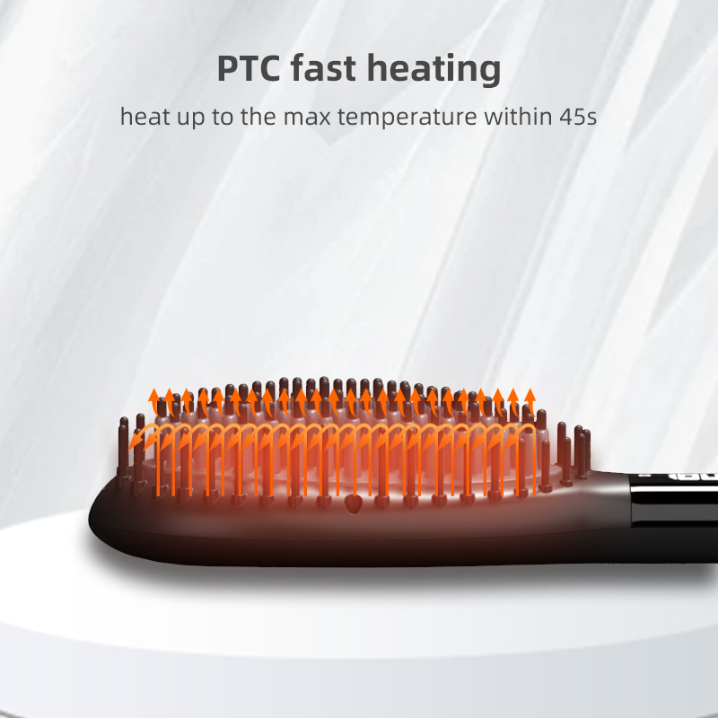 Portable Electric Fast Heated Ionic Ceramic Hair Straightener Brush