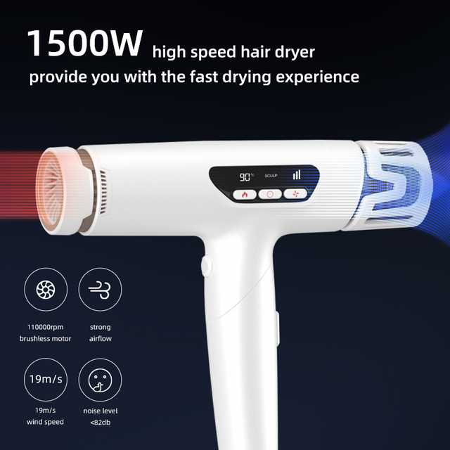 Salon Portable Fast 110000rpm Brushless Motor Ion Diffuser Hair Dryer