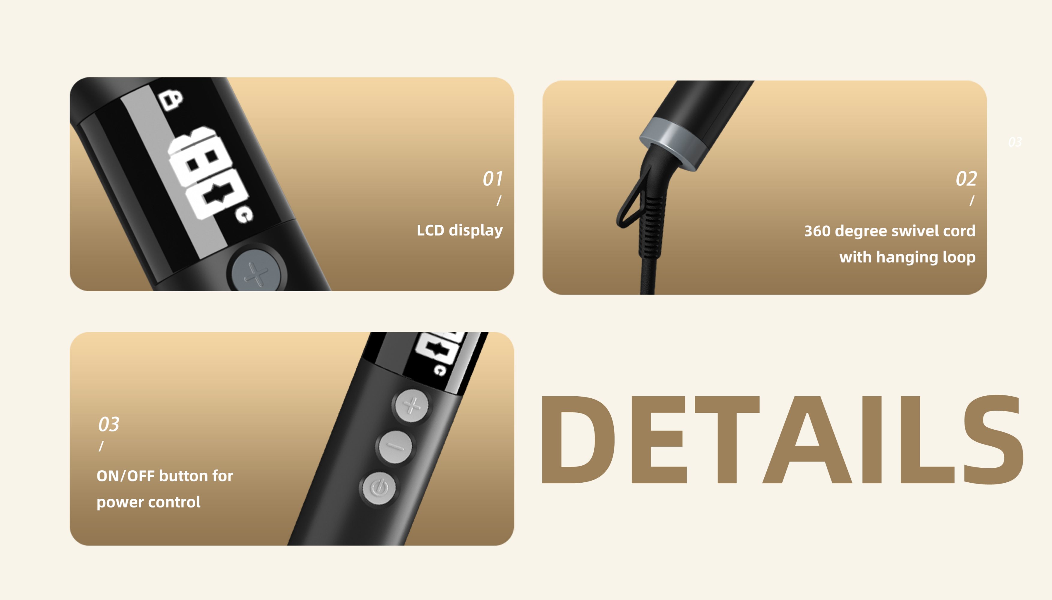 hair straightening brush with led digital display