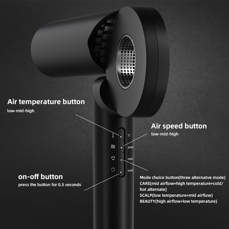 Low Noise Foldable High Speed Brushless Motor Ionic Wall Blow Dryer