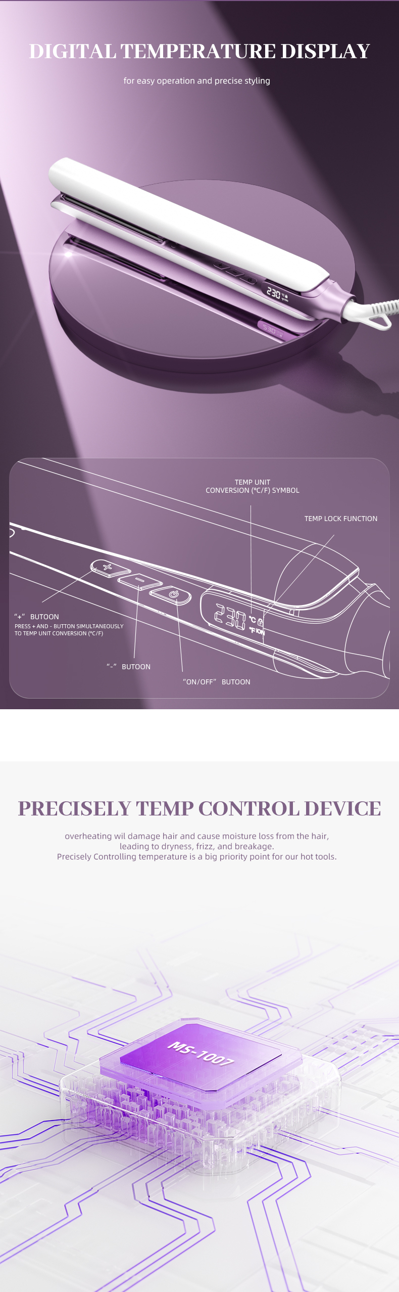 private label ionic hair straightener