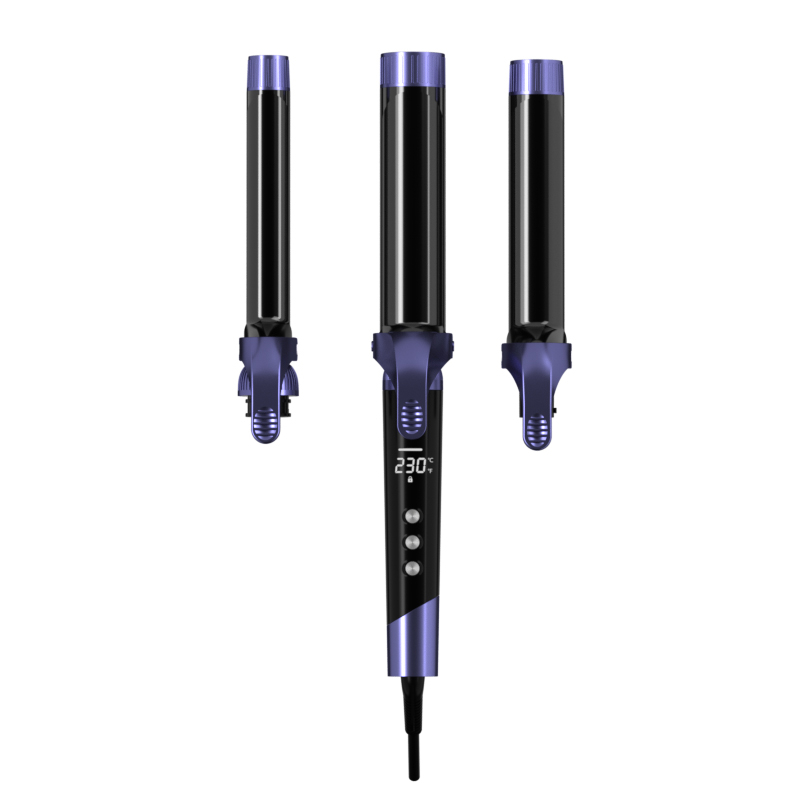 Portable Electric Ceramic Triple Barrel Waver Hair Curler with Clip
