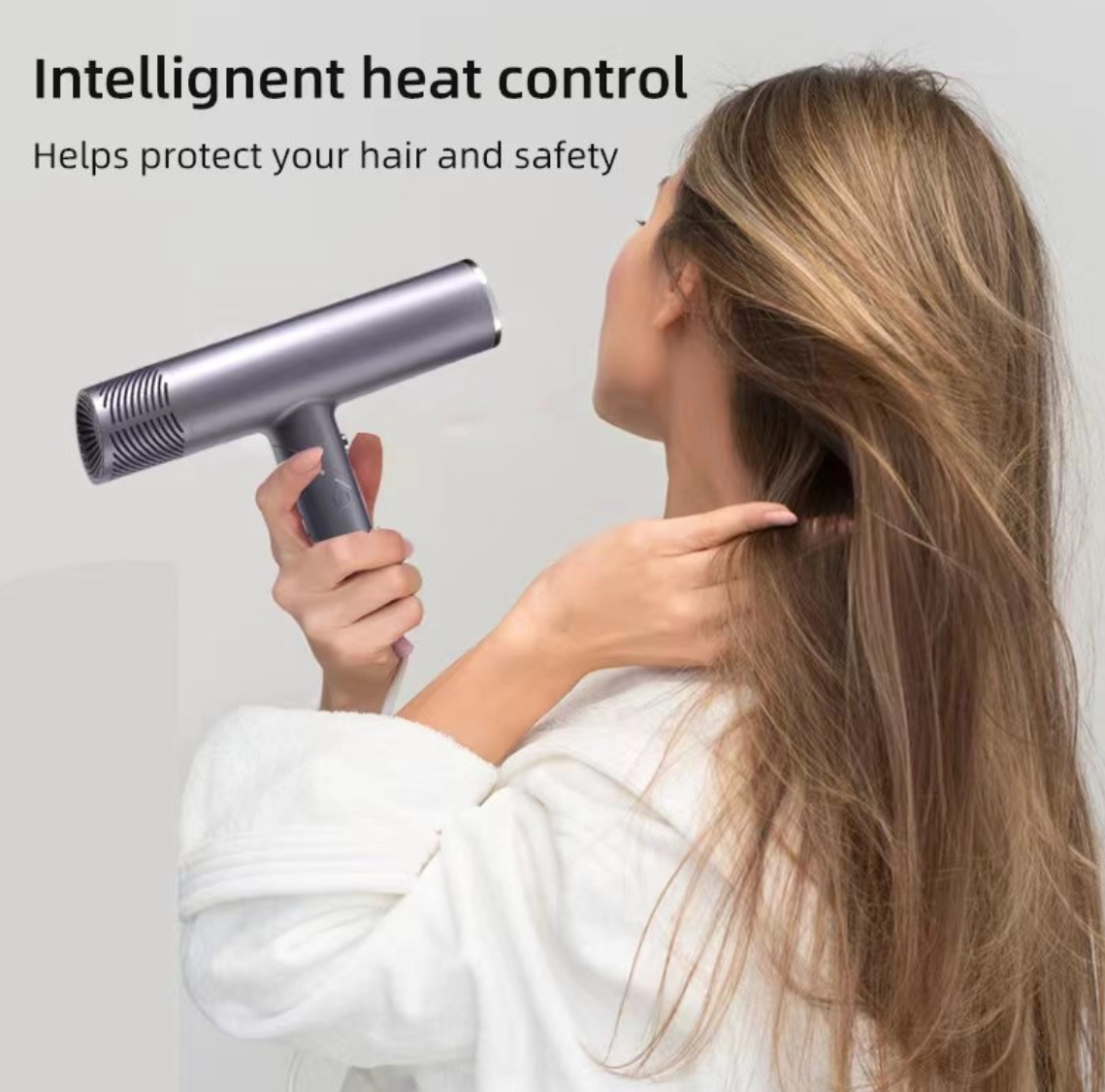High Quality White Slide Switch T Shape Mini Folding Ionic Hair Dryer 