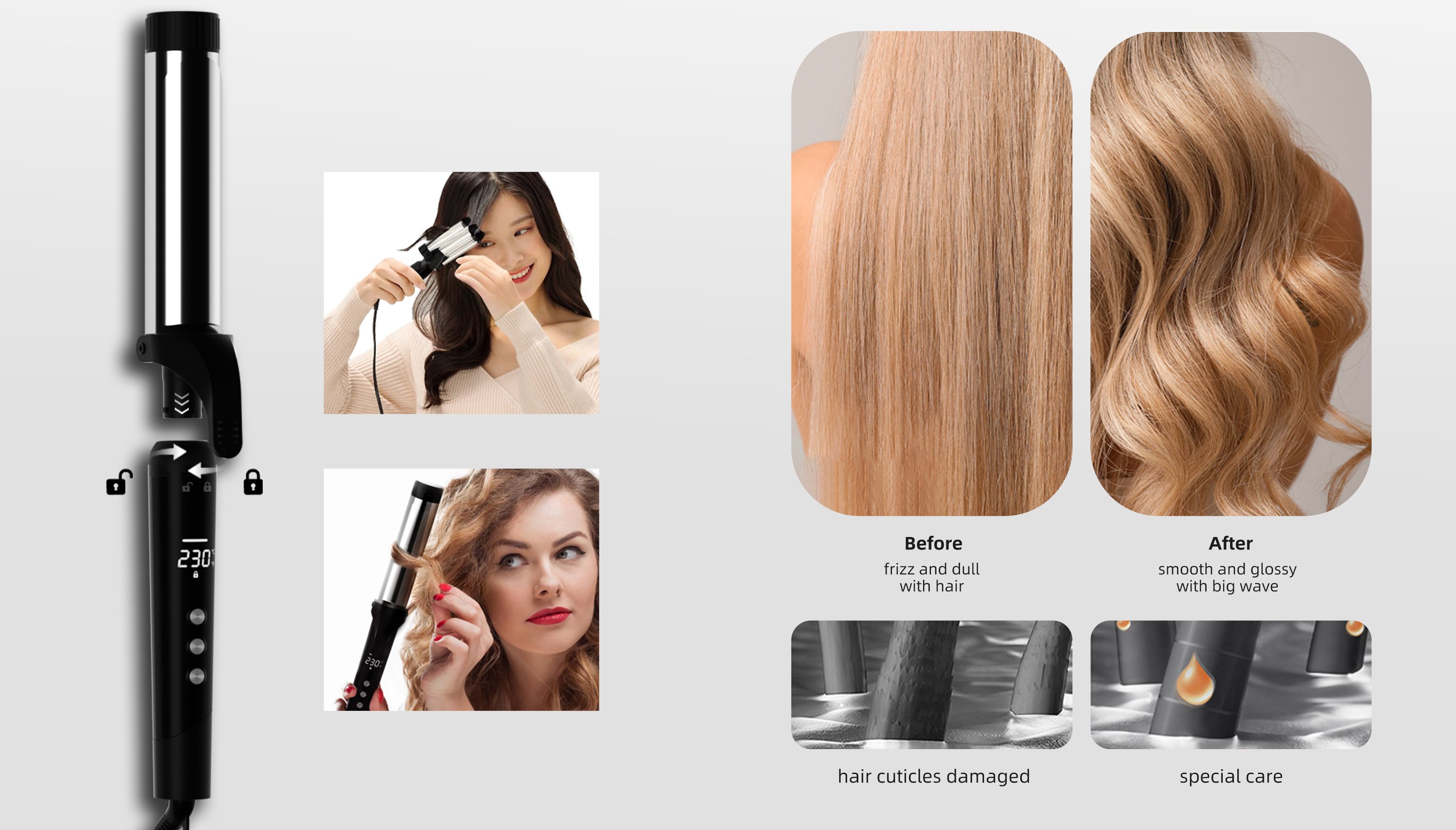 professional hair curler wand